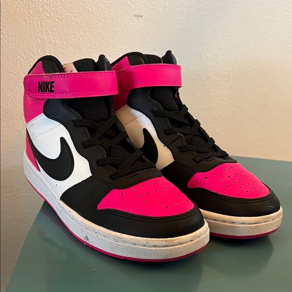 Nike Other - Nike Kids Court Borough Mid Sneakers - Pink, Black, and White